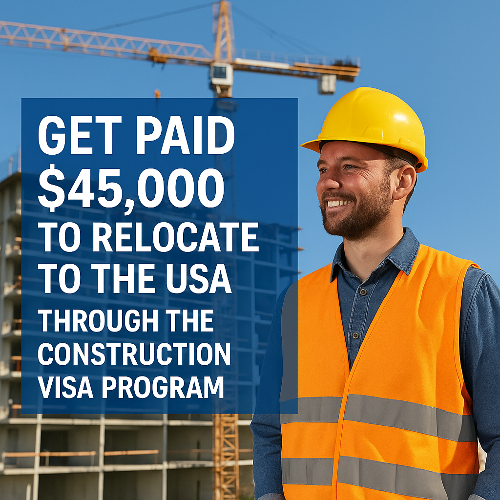 Get Paid $45,000 to Relocate to the USA Through the Construction Visa Program